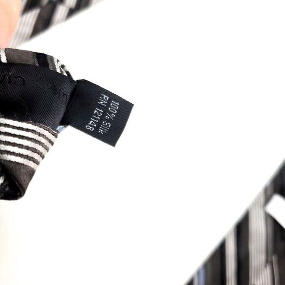 Calvin Klein Silk‎ Tie Woven Brown Striped Blue - Picture 4 of 6